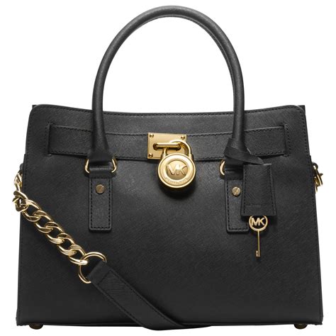 michael kors hamilton leather large messenger bag in black|michael kors hamilton studded bag.